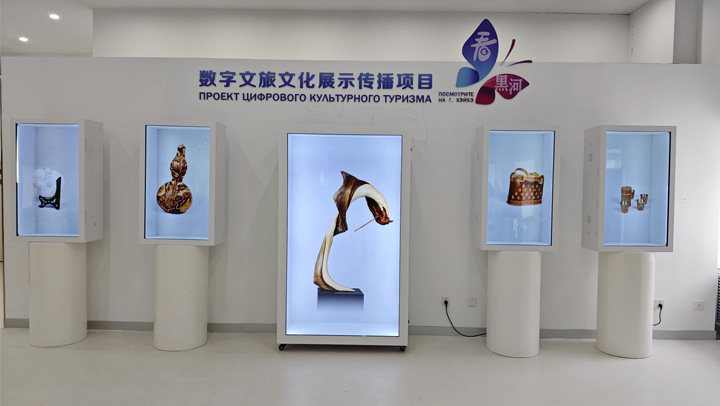 OLED透明展示柜在文旅展示馆的应用